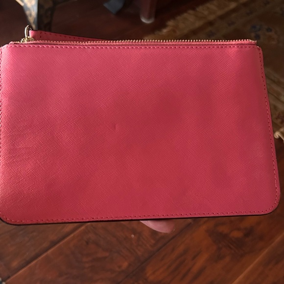 Kate Spade Rose Pink Double Zip Saffiano Wristlet wallet - Picture 3 of 7